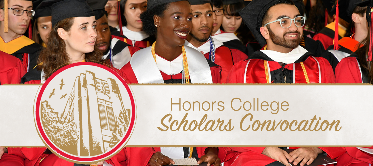 Visual web banner showing a photo of Honors College Scholars and an illustration of the medal