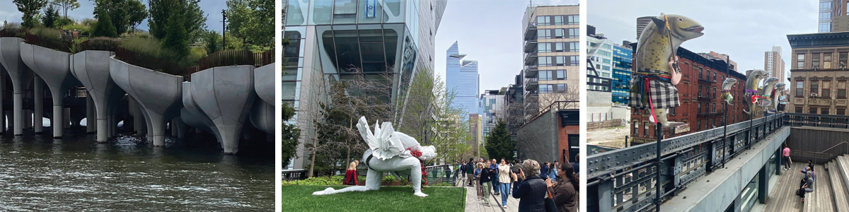 Visual banner showing photos of specific places in NYC.