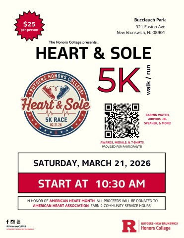 A flyer promoting the Heart & Sole 5k race.