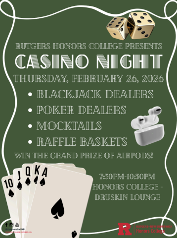 This is an image of a flyer promoting a casino night event.