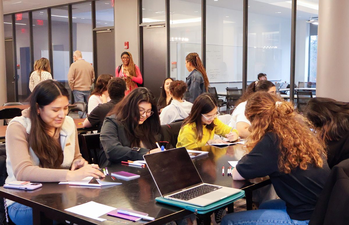 Honors College Students gathering during an event