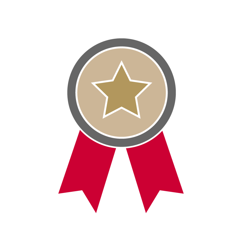 icon showing a ribbon with a gold star