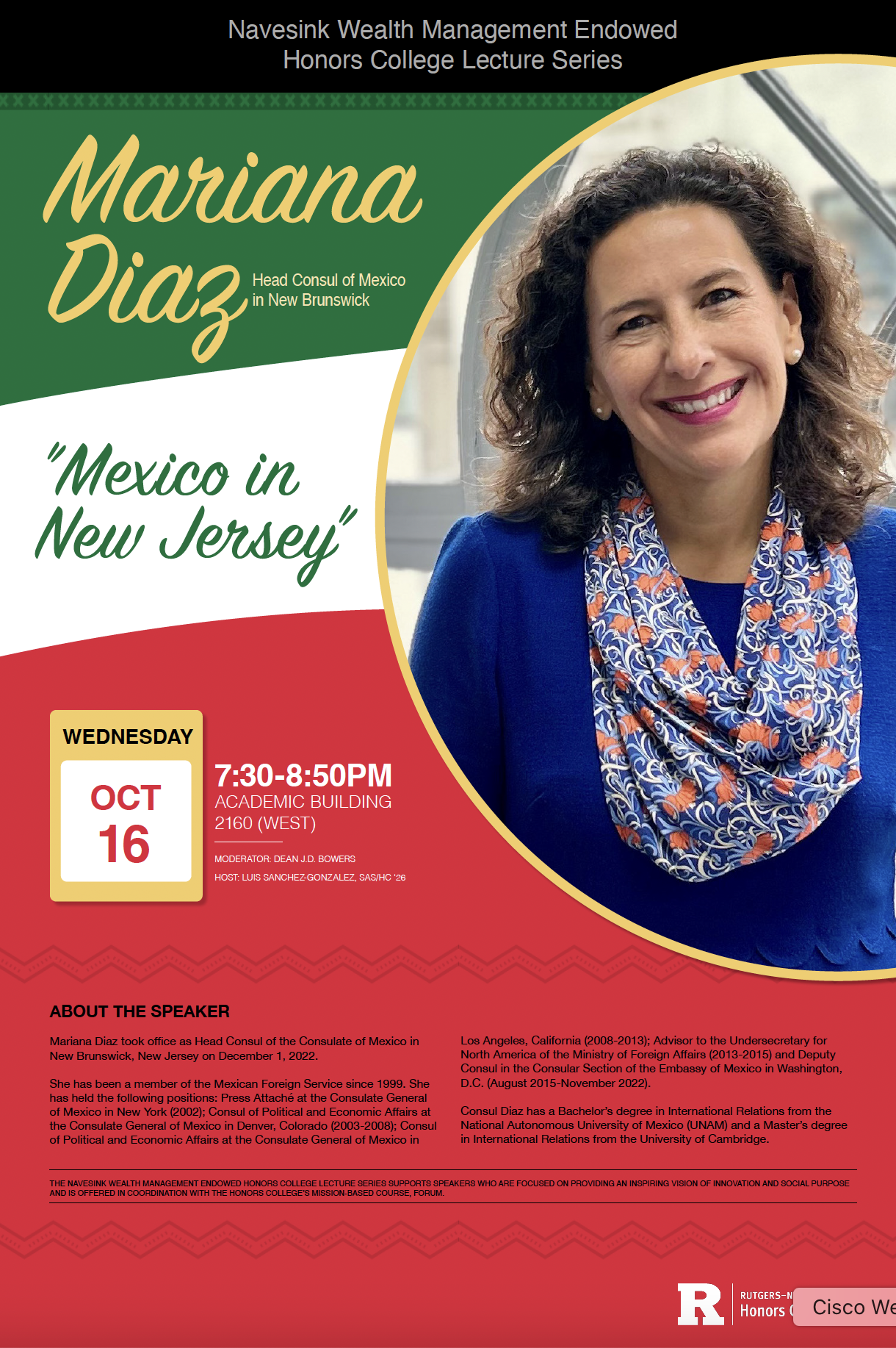 Poster for the lecture with Mariana Diaz