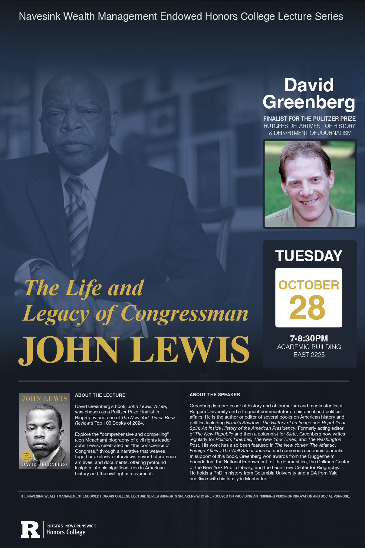 Poster for David Greenberg's event