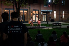 Performance in courtyard