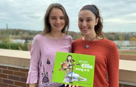 Jessica Birk & Lauren Krasnoff with their book “When Ellie Sang a G”