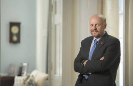 Interim Chancellor Chris Molloy at his office in Old Queens. Photo credit: Nick Romanenko