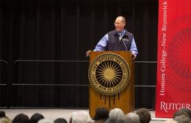 Paul Farmer speaks to the Rutgers-New Brunswick Community