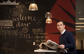 Nicholas Pellitta ('19, SAS/HC) at the Honors College. Photo credit: Nick Romanenko