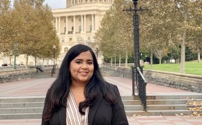 Wamia in front of the United States Capitol Building