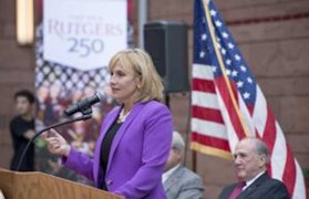 Photo of Lt. Gov. Kim Guadagno and Rutgers President Robert Barchi